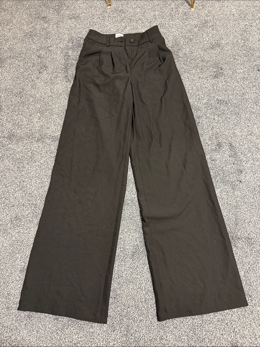 Wide Leg High-Rise Women's Pants — Black